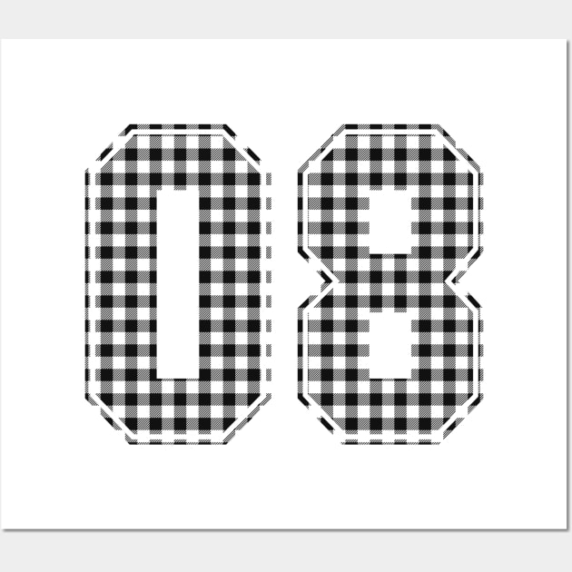 Plaid Number - 08 - Dark Wall Art by tavare